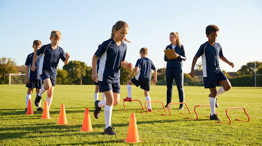 Children engaging in structured physical activities